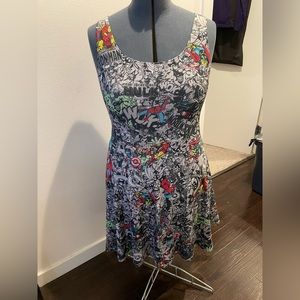 Retro Marvel Avengers Comics all over print skater dress